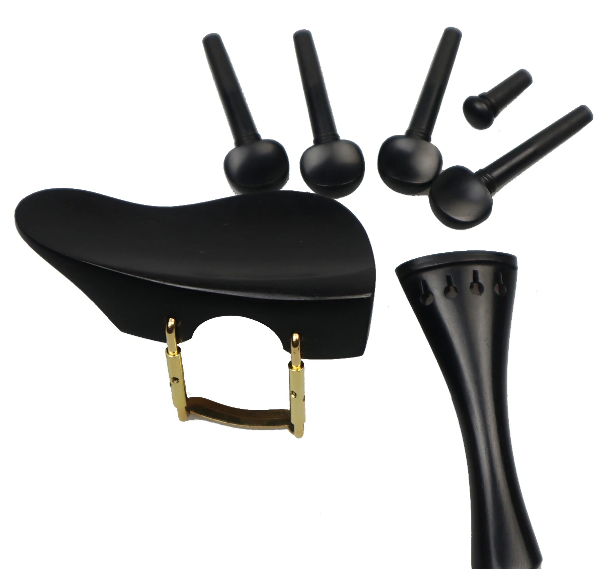 Baroque style Ebony Violin Pegs Chin rest Tailpiece Endpin,4/4 Size Violin Parts Accessories Fittings enlarge