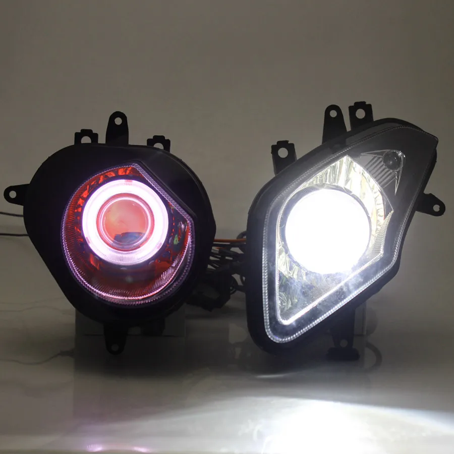 На заказ HID ксеноновый проектор фары в сборе Светодиодные белые глаза гнева