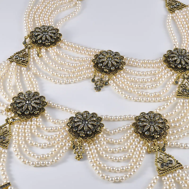 Большой жемчужный ожерелье RLOPAY для невесты ювелирные изделия с кристаллами