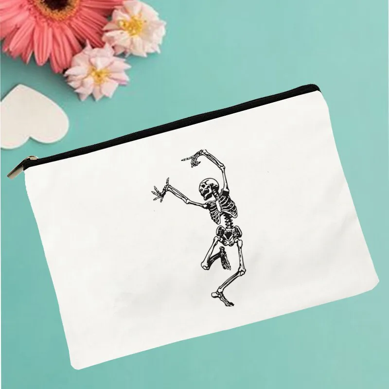 

Women Dance With Death Printed Make up bag Fashion Women Cosmetics Organizer Bag for Travel Colorful Storage Bag for Lady Bag