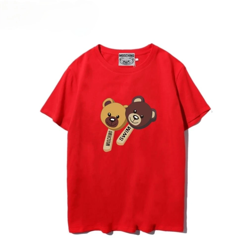 

Moschino T-Shirts Icecream Bear Print Unisex Shirts Short Sleeve Tops MOSCHINO O-Neck Cotton Shirt for Couples Lovers