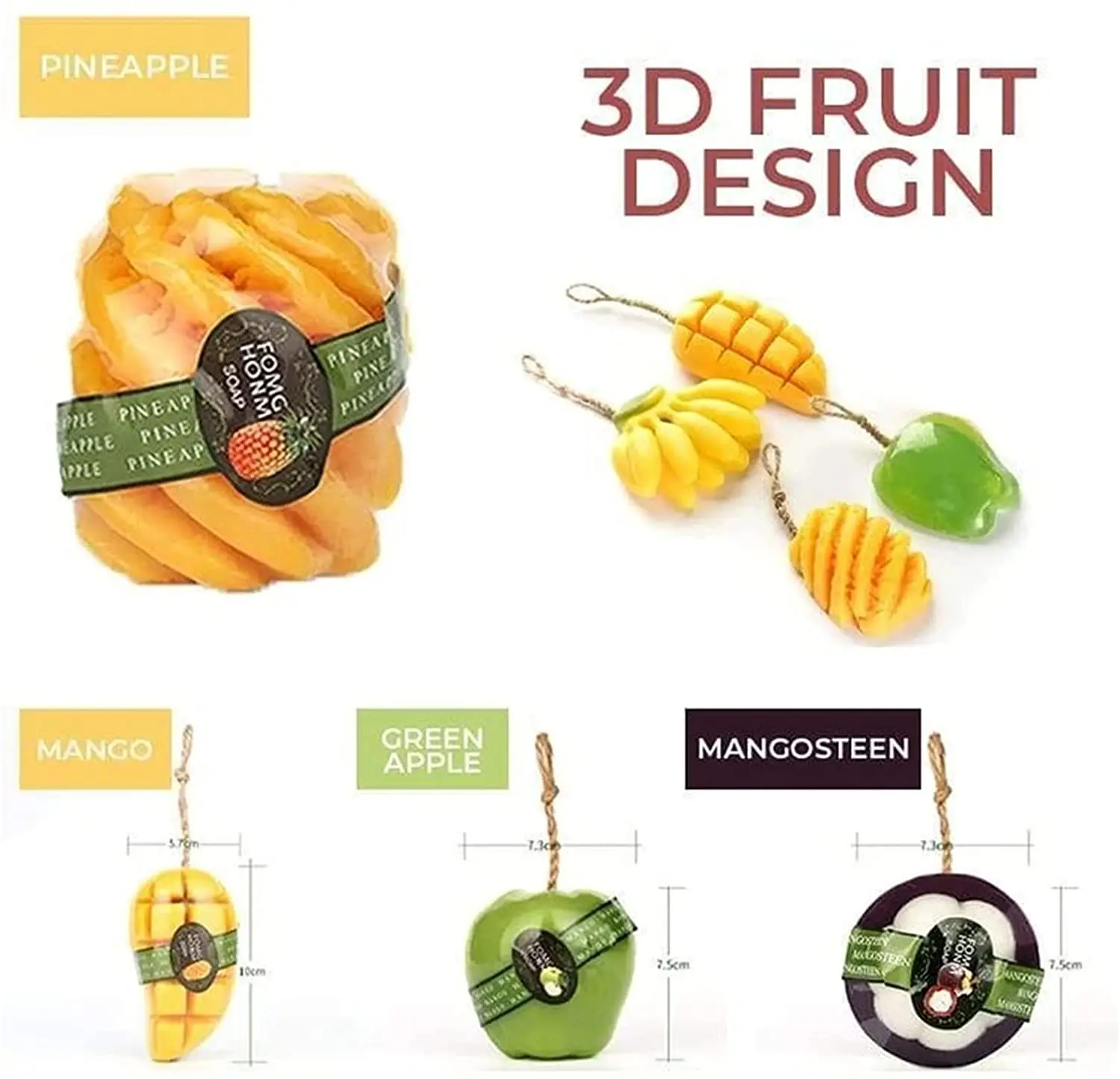 Мыло ручной работы с эфирным маслом мыло 3D фруктовым тайское органическое