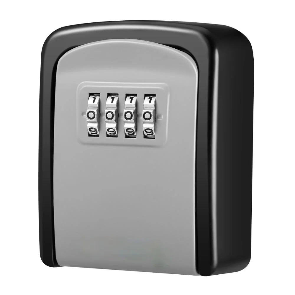 

Password Key Box Decoration Key Code Box Key Storage Lock Box Wall Mounted Password Box Outdoor Key Safe Lock Box Gray
