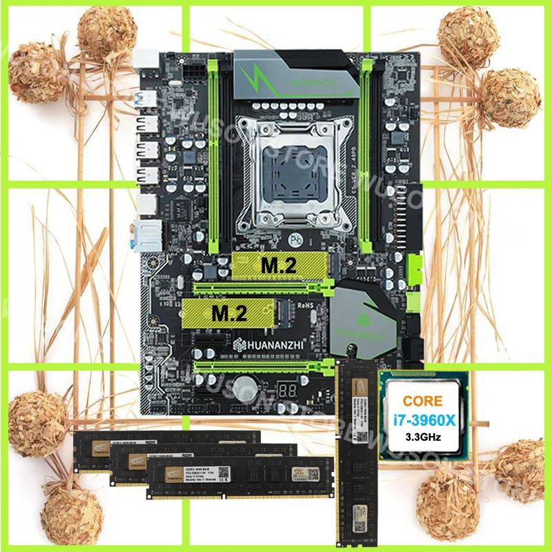 Абсолютно новая материнская плата huanan Zhi deluxe X79 с M.2 слотом процессор Intel Core i7 3960X3,3 ГГц новая 32 ГБ DDR3 1600 МГц память для рабочего стола
