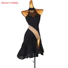 Платье для латинских танцев, юбка без бретелек, одежда для тренировок, Румба Самба танцы, женская и детская одежда для выступлений