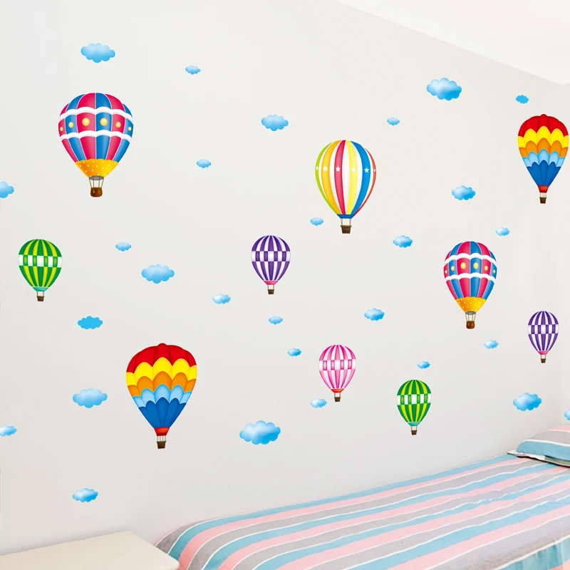 [SHIJUEHEZI] красочные наклейки на стену с воздушным шаром DIY Мультяшные Наклейки на стены для детской комнаты гостиной магазин стеклянное украшение