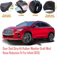 Door Seal Strip Kit Self Adhesive Window Engine Cover Soundproof Rubber Weather Draft Wind Noise Reduction Fit For Infiniti QX55