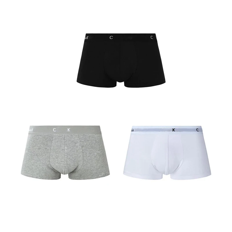 

With Original Brand C-K-AAA+ Men Boxers 100% Cotton Underwear Man Boxershorts Breathable Sexy Klein Underwears 3pcs/lot