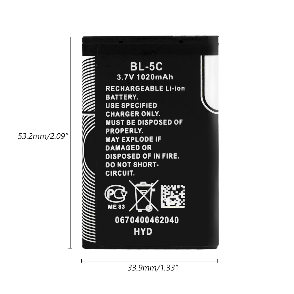 3 7 V BL 5C 1200 мА/ч литий Батарея долгий срок службы батареи сотового телефона BL5C для