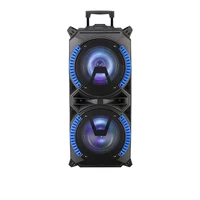 dual 8 inch wireless portable trolley speakers with usb high power bluetooth compatible indoor and outdoor dj stereo speakers