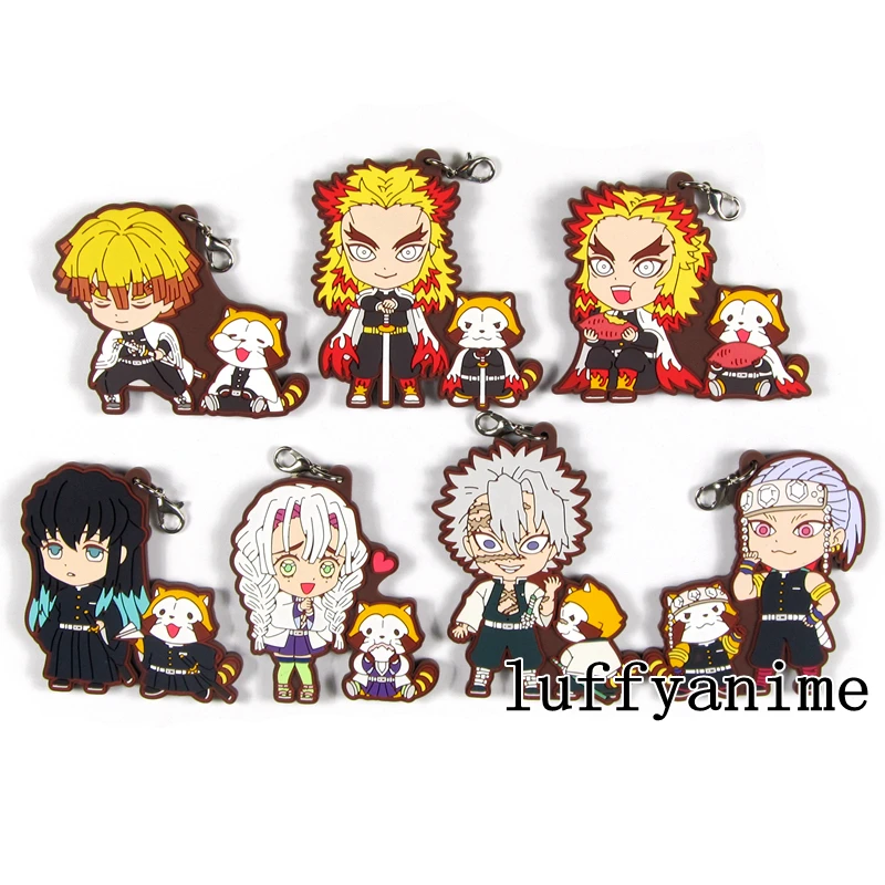 Демон убийца Kimetsu без Yaiba X негодяй енот талисман резиновая подвеска Kyoujurou Muichirou