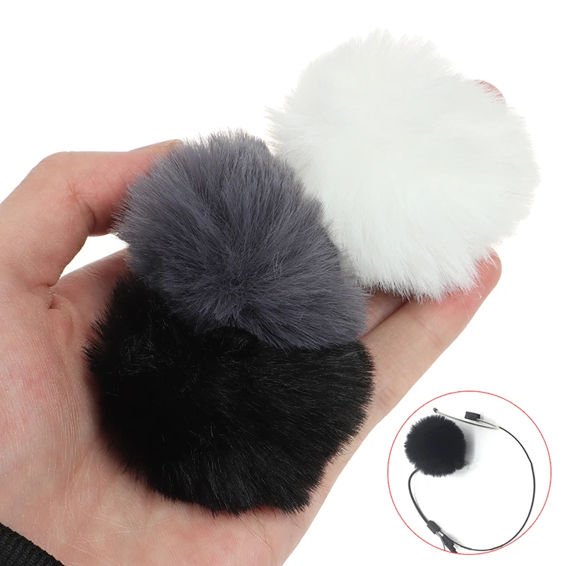 

1.5m Universal Lapel Mic Furry Windscreen Fur Windshield Wind Muff Soft Comfortable Lapel Lavalier Microphones