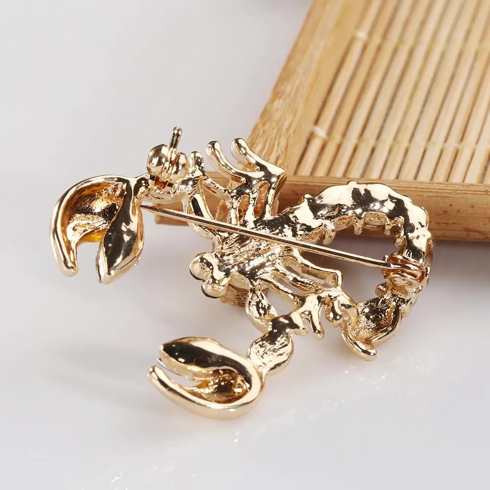 

HOT SALES!!! Women Fashion Animal Scorpion Crystal Rhinestone Scarf Brooch Pin Party Jewelry