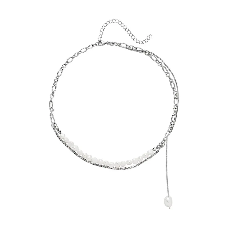 

CH-1398 French pearl necklace niche design double-layer pearl tassel sweater chain retro clavicle chain female trend