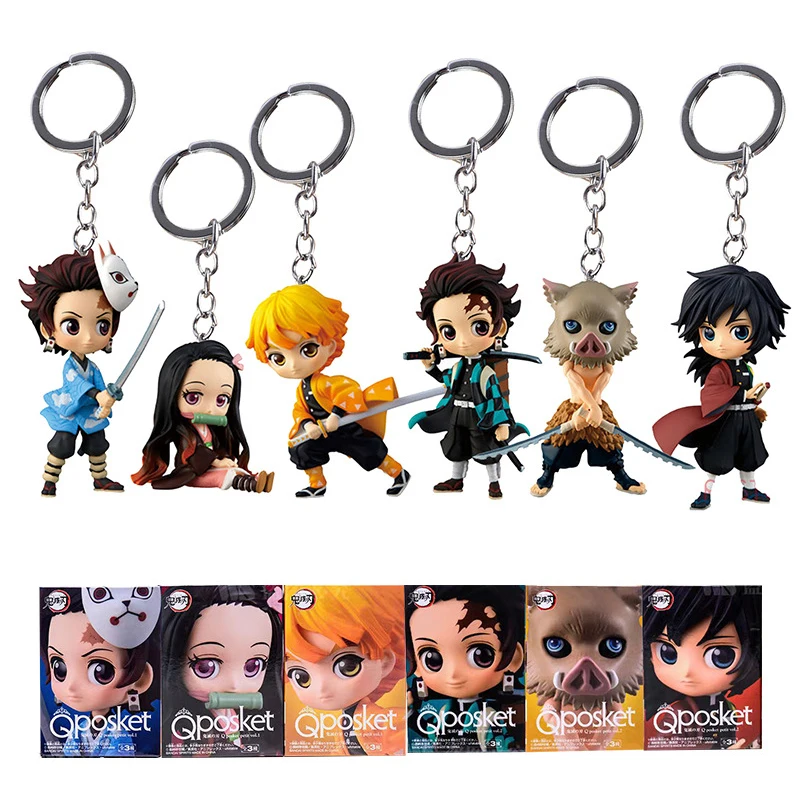 

Anime Demon Slayer Kimetsu no Yaiba Action Figures model Keychain Pendant lifelike statue pvc model Holiday gifts for boys