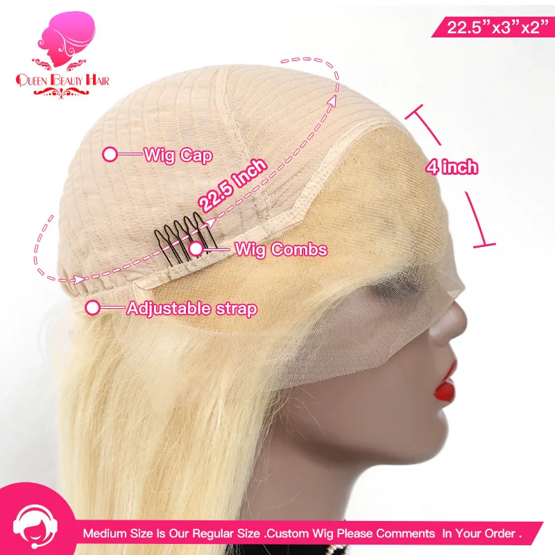 QUEEN BEAUTY preplecked кружевные парики человеческие волосы половина 613 блонд объемная