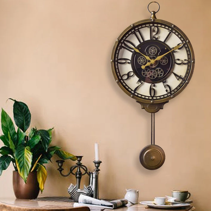 Винтажные большие настенные часы промышленные бесшумные металлические