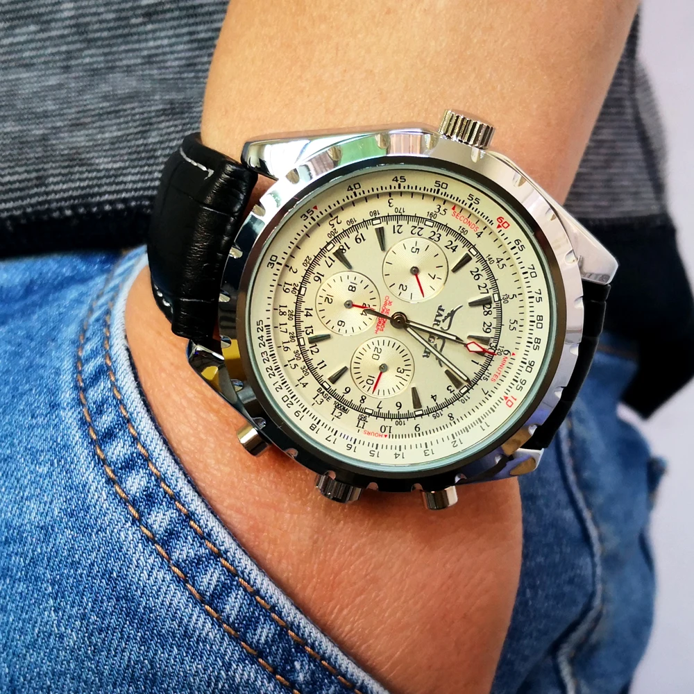 Часы наручные Jaragar Мужские механические роскошные брендовые модные повседневные