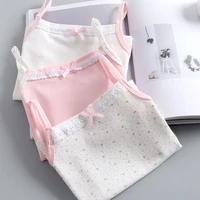 2 10y girls camisole singlet underwear tank cute kids cotton lace flowers clothes girl cotton tank bow tops