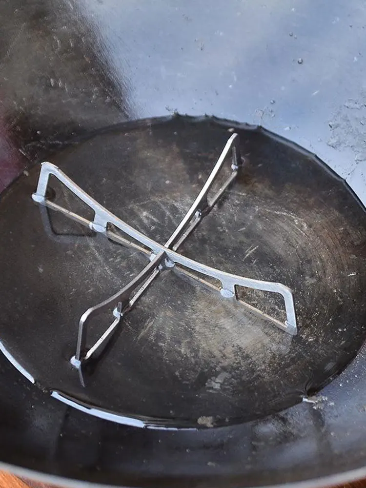 

Outdoor Portable Mini Stove Rack Titanium/Stainless Steel Cross Stand Stove Bracket Pot Rack Steaming Rack For Reactor Silver