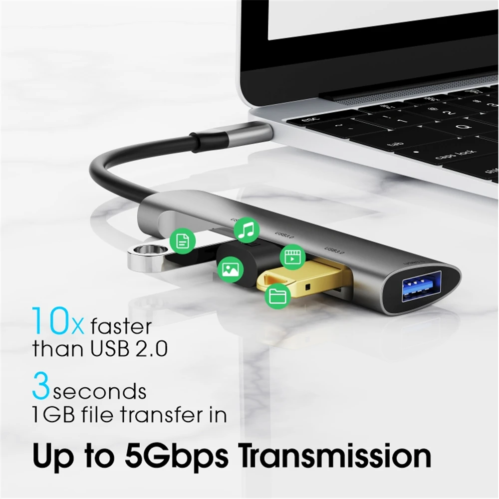 vothoon usb c hub адаптер с 4 usb портами для за