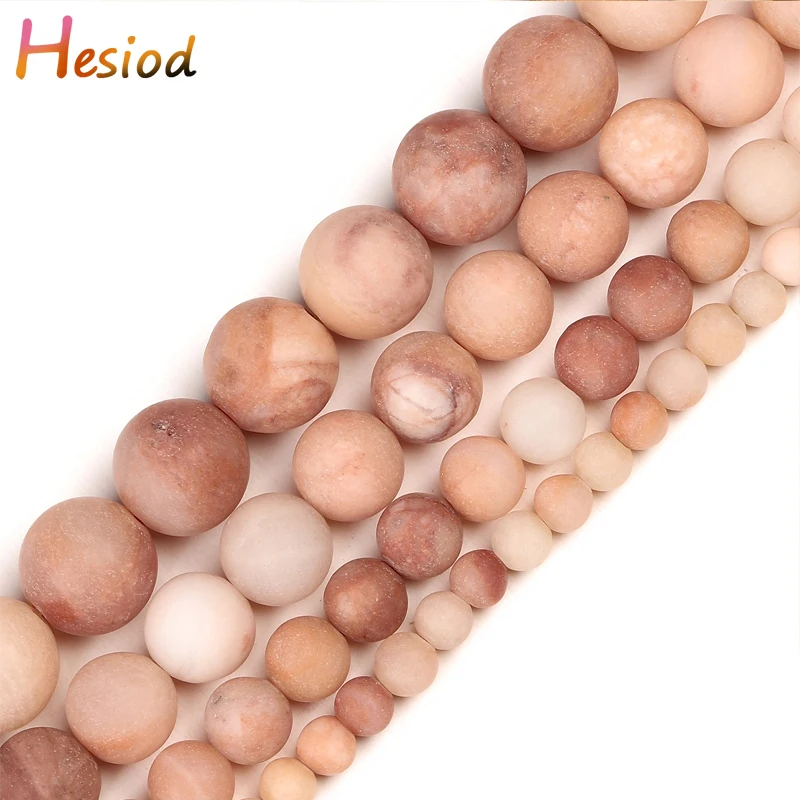 

Hesiod Natural Dull Polish Matte Pink Aventurine Jades Round Loose Beads For Jewelry Making 4/6/8/10mm Diy Bracelets Necklace