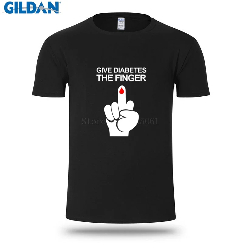 

Give Diabetes The Finger Funny T Shirt Men Cotton Fashion Funny Tshirt 3Xl Euro Size S 3Xl Top Thai Quality T Shirt Men 032815
