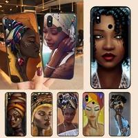 african girl art pattern phone case for xiaomi redmi note 7 8 9 t max3 s 10 pro lite luxury brand shell funda coque