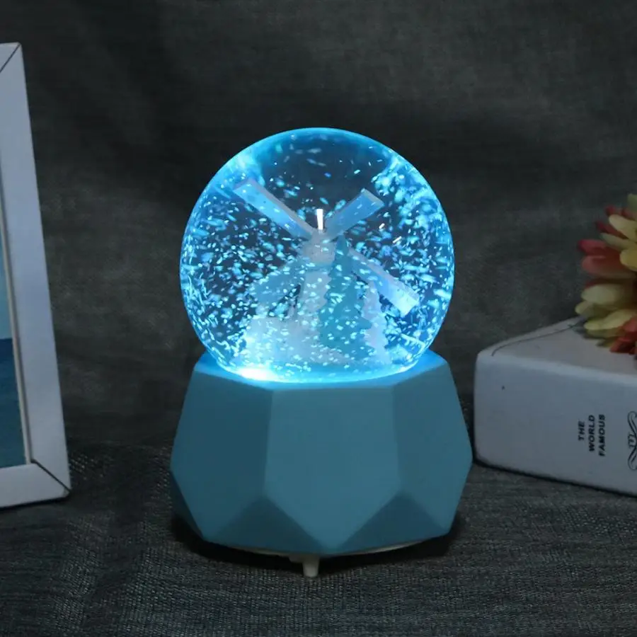 Ночник музыкальная шкатулка для зимы влюбленных снежный шар стеклянная в виде