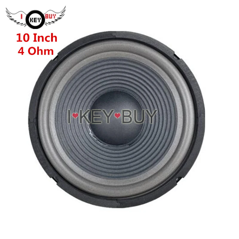 

10-дюймовый автомобильный сабвуфер 4 Ом, 255 мм, бумажный конус с пенопластом, динамики в машину бассейна, цвет черный, басовый динамик 80 Вт