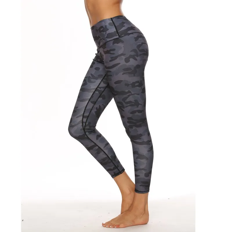 Для женщин s Фитнес Леггинсы Камуфляж внутри спортивные брюки с карманами