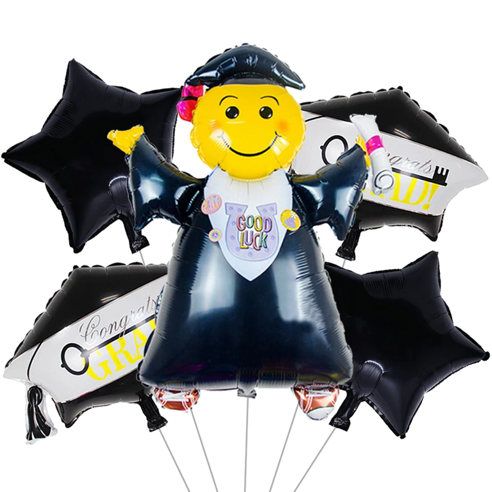 5 шт. Выпускной сезон украшения PhD шляпа фольги шар удачи студентам congraduation