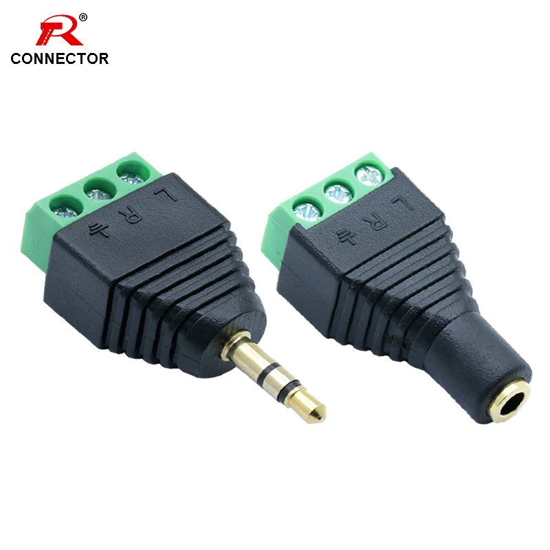 4 шт. стерео 3 канальный 5 мм 1/8 &quotplug &amp разъем AV балун позолоченный штекер и
