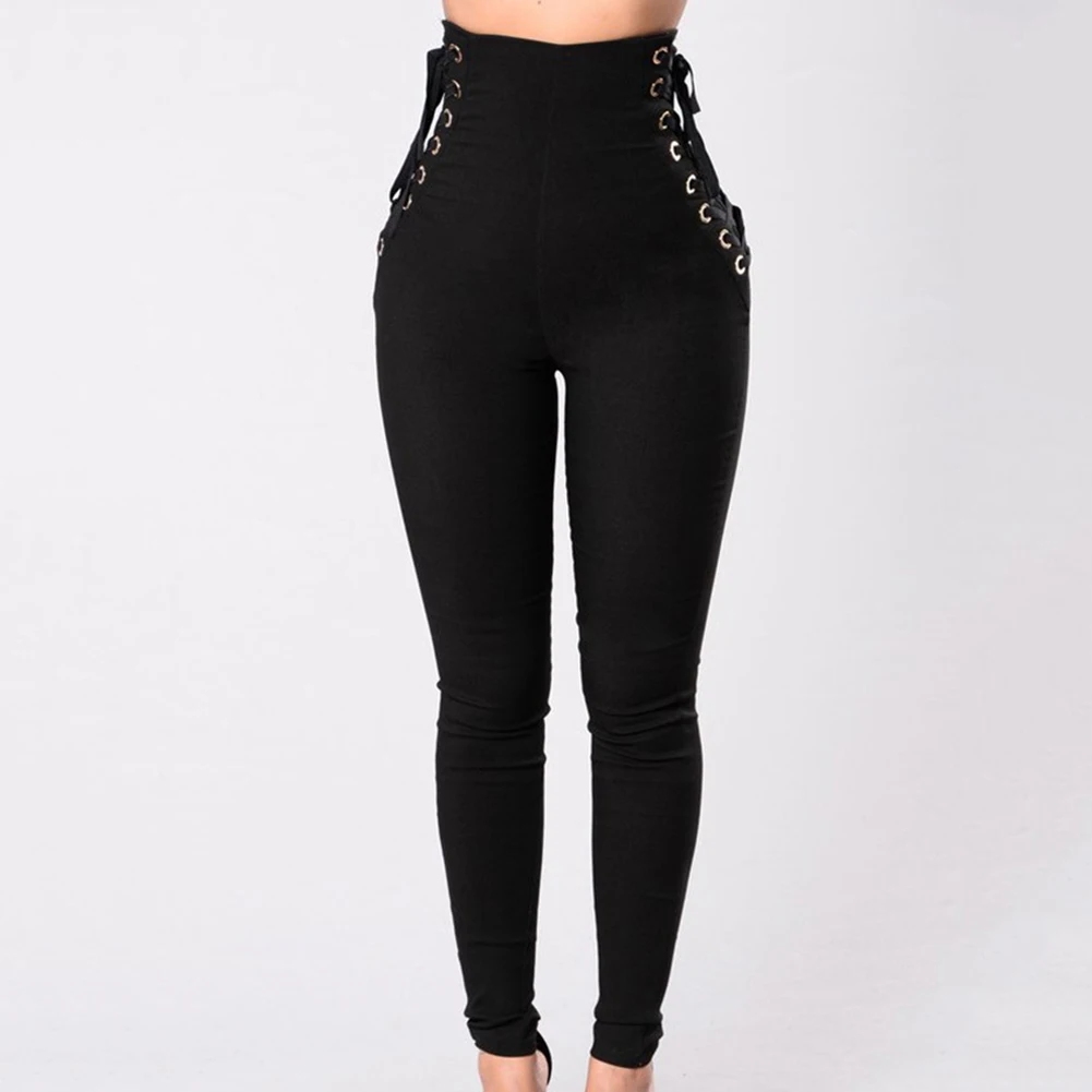 Шикарный женский сплошной цвет боковая Связывание молния сзади высокая Талия