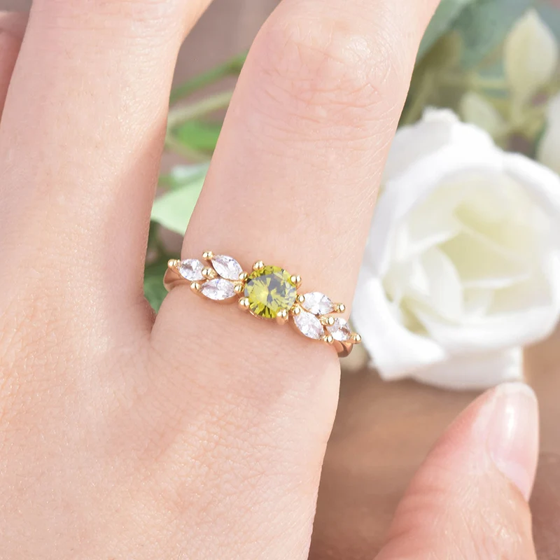 Новые простые модные золотые обручальные кольца для женщин Сияющие оливковые