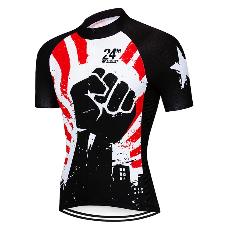 

Letter Graffiti Printed Cycling Jersey Men's Shirt for Ukraine Independence Day Victory Gesture Bike Clothing