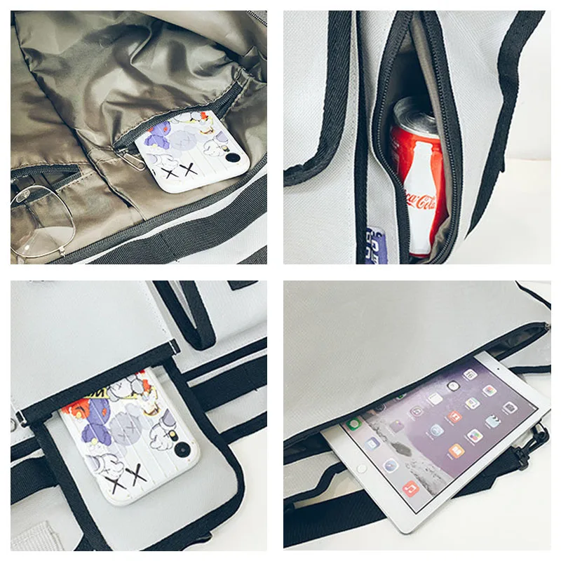 

Street Trend Shoulder Bag Unisex Casual Handbag Multiple pockets Hip hop Bags Oxford cloth Large capacity Crossbody Bag Purse