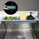 Выдвижная стойка для слива фильтра, телескопическая стойка для раковины, держатель для губки, органайзер для кухонных раковин, корзина для хранения, кухонные аксессуары