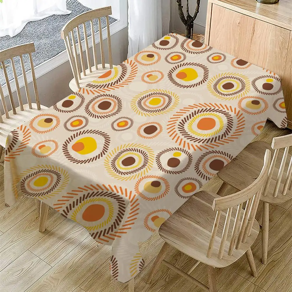 

Red Maple Leaf Painting Tablecloth Waterproof Oilproof Rectangular Table Cloth Family Simplicity Practical Polyester Tablecloth