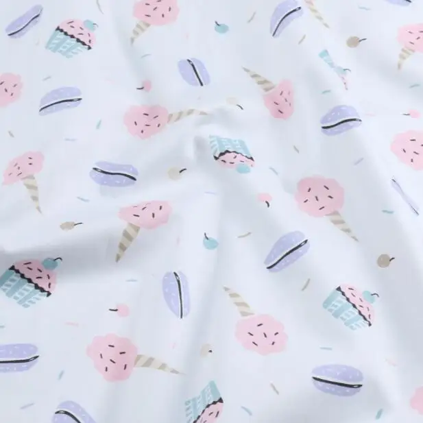 50*160 см мультфильм Мороженое Торт печатных хлопчатобумажная ткань материалы