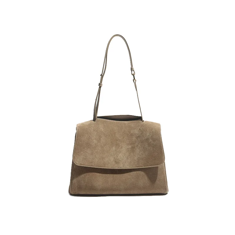 

Women New Fashion Retro Concise Stitching Color Genuine Leather Messenger bag Frosted Surface Crossbody Bag Handbag Office Daily