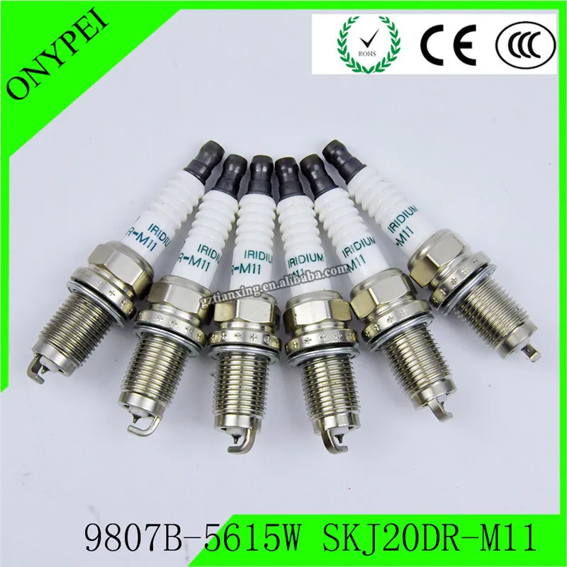 6 шт 9807B 5615W SKJ20DR M11 иридиевая Свеча зажигания для Honda Accord CR V Acura RL TSX 9807B5615W SKJ20DRM11