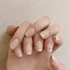 24 шт., белые французские квадратные искусственные ногти