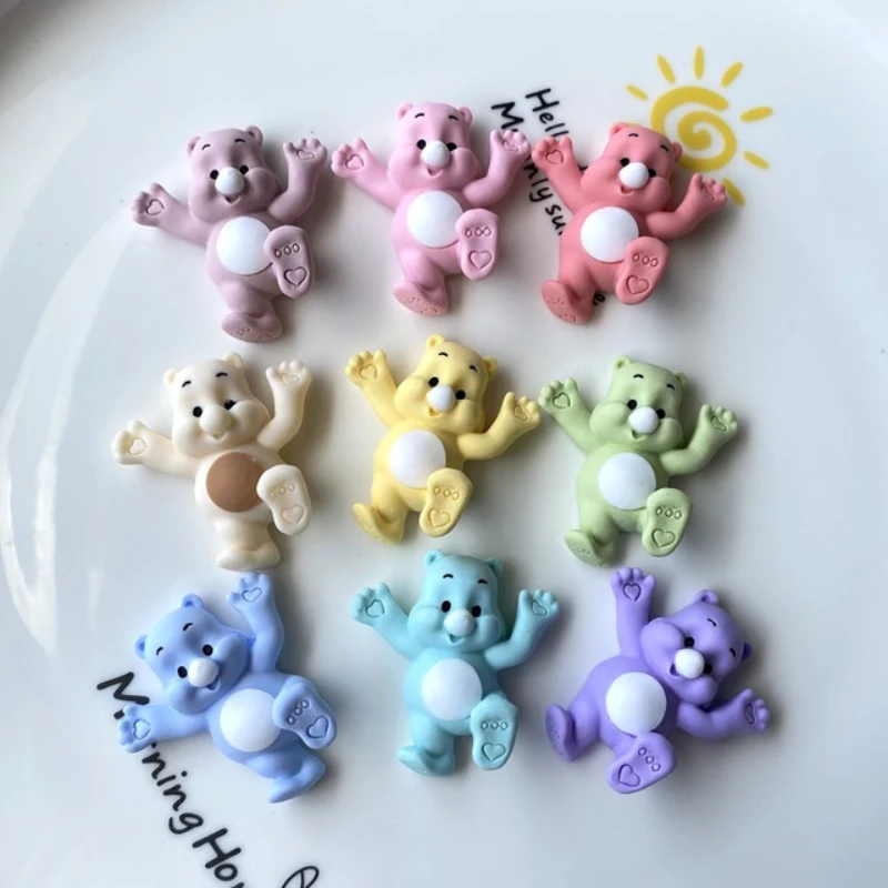 Смешанный мультяшный медведь из смолы плоская спина кабошон для украшения