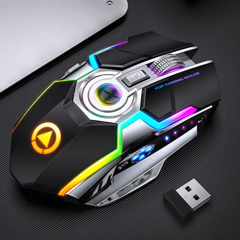 

A5 Wireless Game Mouse RGB Light-Emitting Mute Comfortable Rechargeable Lithium Battery 500 MAh Mouses Computer Accessorie
