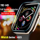 Защита экрана для Apple Watch 5 44 мм 40 мм 11D полное покрытие пленка iWatch серии 3 2 1 42 мм 38 мм аксессуары apple watch стекло