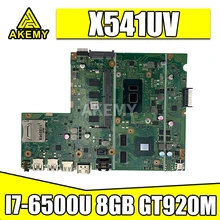 SAMXINNO For Asus F541U R541u X541U X541UV X541UVK Laotop Mainboard X541UV Motherboard with I7-6500U 8GB RAM GT920M