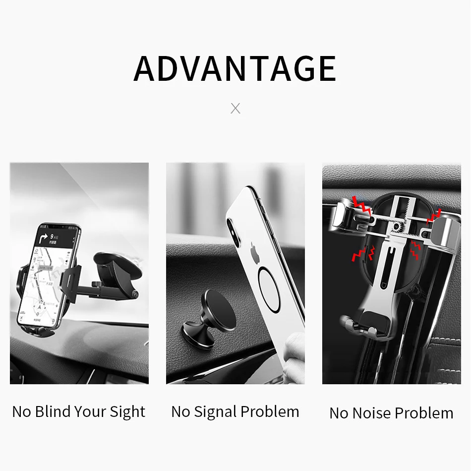 

Car Air Vent Mount Mobile Phone Holder for iPhone Samsung Car Holder Adjustable 360 Rotating Updated Car Phone Holder Stand