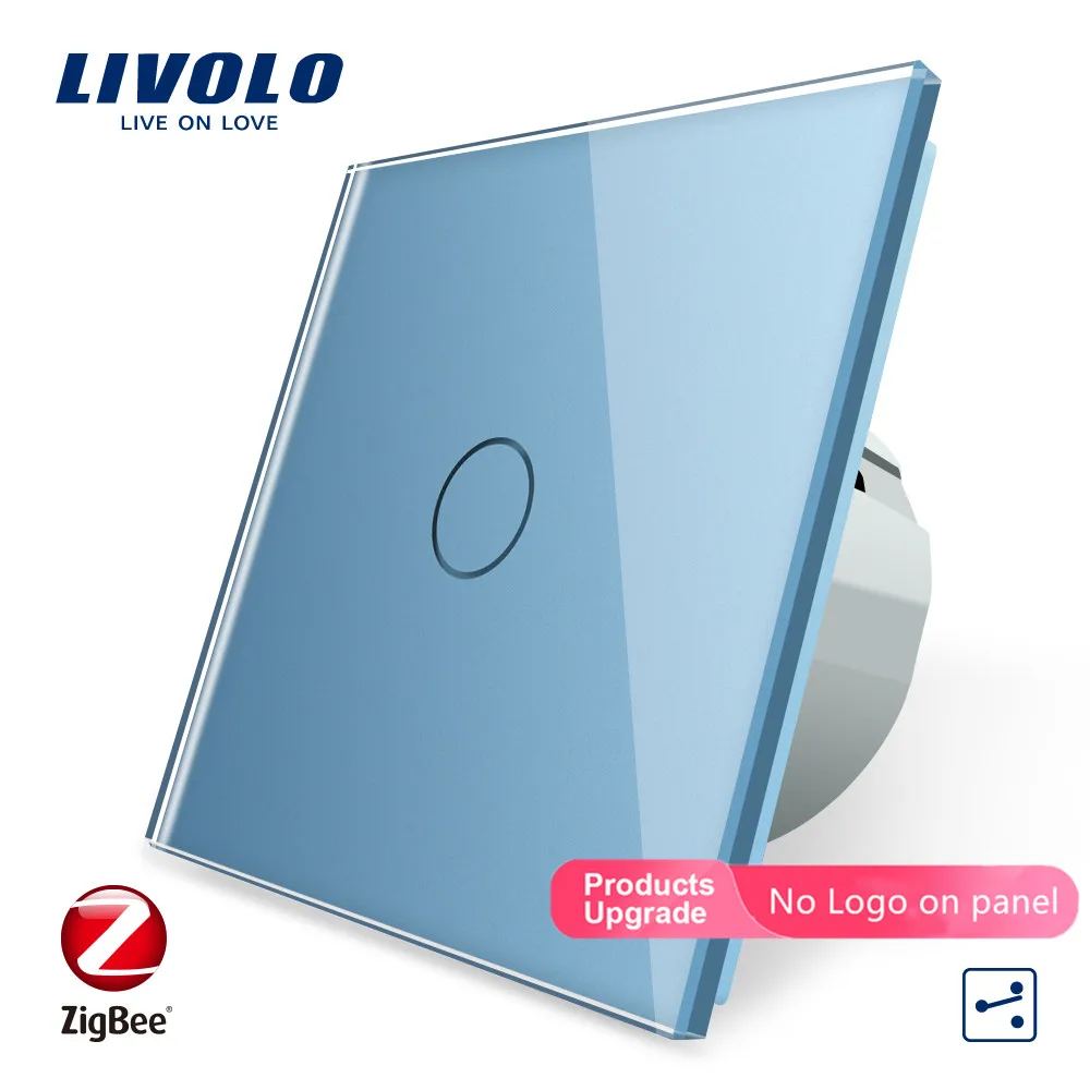 Blue-No logo Livolo ZigBee умный дом wifi переключатель Беспроводная интеллектуальная Автоматизация 2 способа управления приложением, работает с google home, aleax, echo, без логотипа - Цвет: Blue-No logo