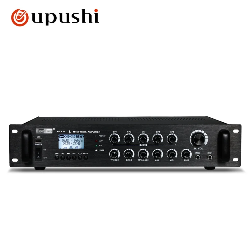 

Oupushi HT-1.2AT 120W 40HZ-18KHZ HIFI amplifier Mini audio power amplifier Support Bule tooth/FM
